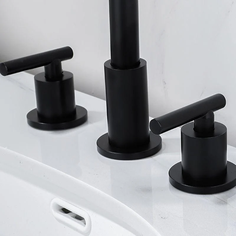 Modern 2-Handle Bathroom Sink Tap 3 Hole Widespread Bathroom Tap -Bathlova