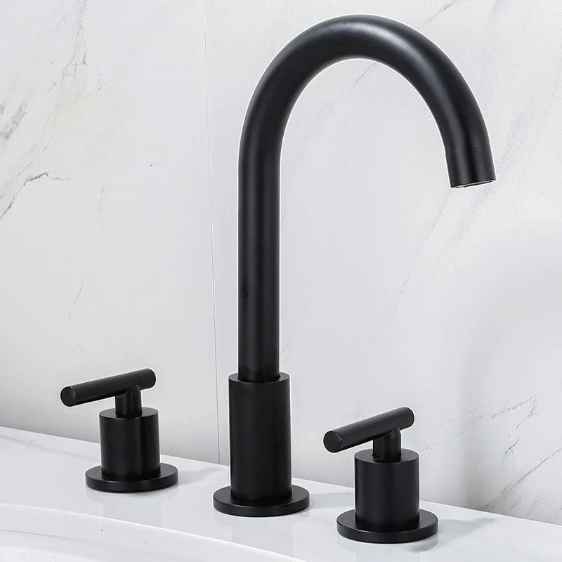 Modern 2-Handle Bathroom Sink Tap 3 Hole Widespread Bathroom Tap -Bathlova