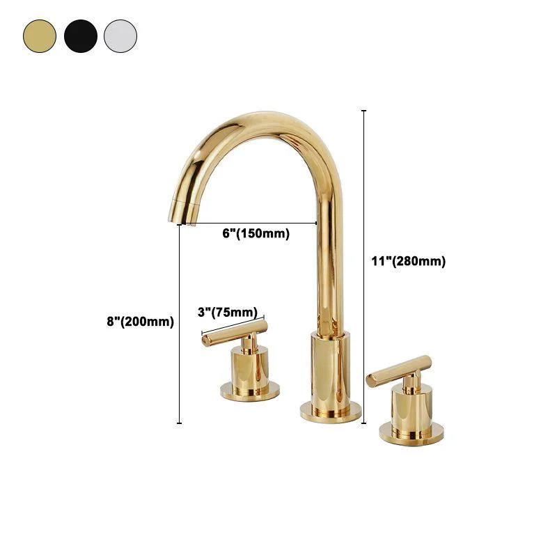 Modern 2-Handle Bathroom Sink Tap 3 Hole Widespread Bathroom Tap -Bathlova