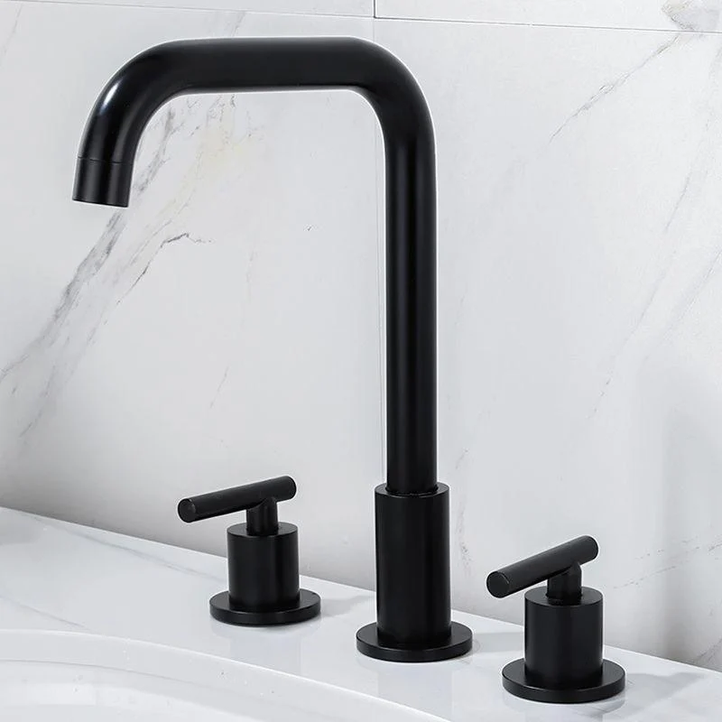 Modern 2-Handle Bathroom Sink Tap 3 Hole Widespread Bathroom Tap -Bathlova