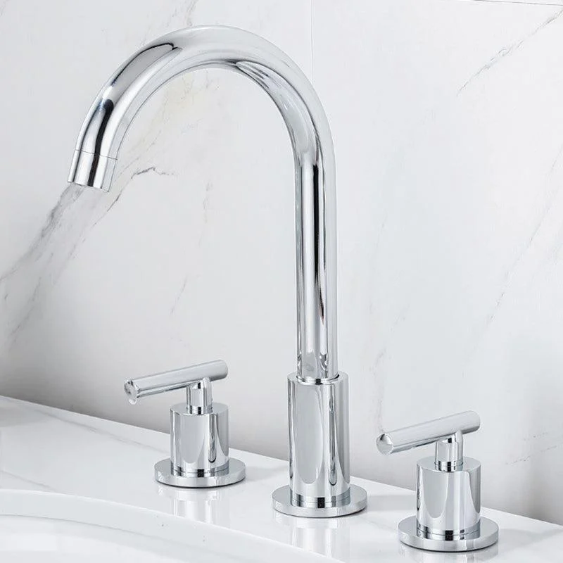 Modern 2-Handle Bathroom Sink Tap 3 Hole Widespread Bathroom Tap -Bathlova