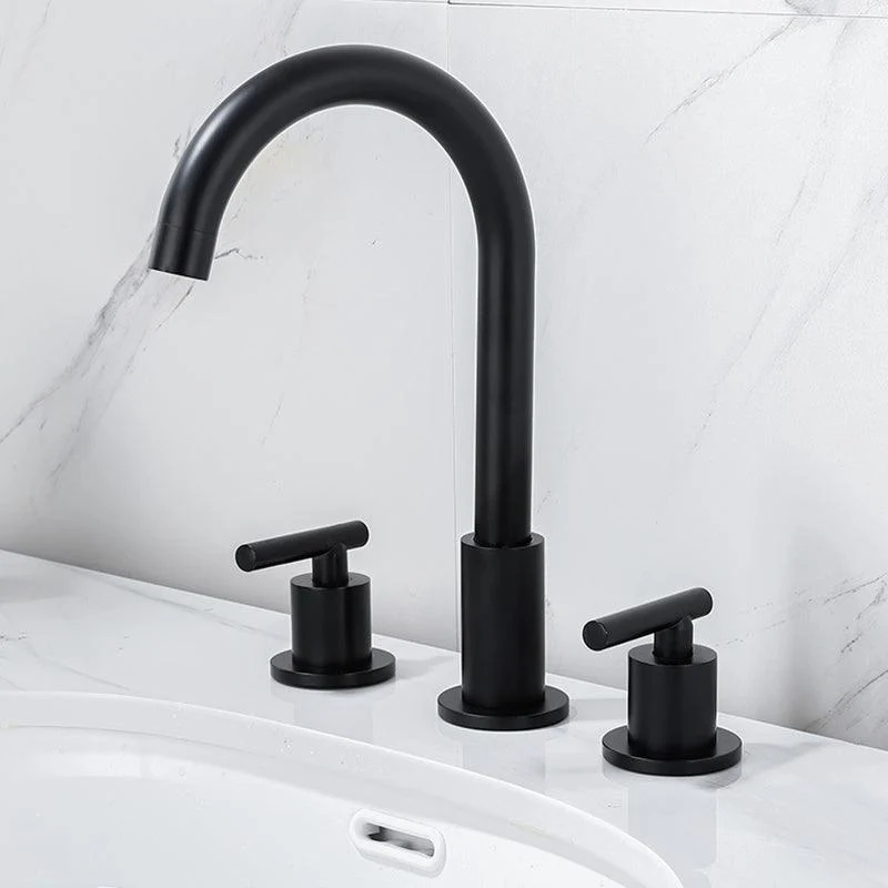 Modern 2-Handle Bathroom Sink Tap 3 Hole Widespread Bathroom Tap -Bathlova