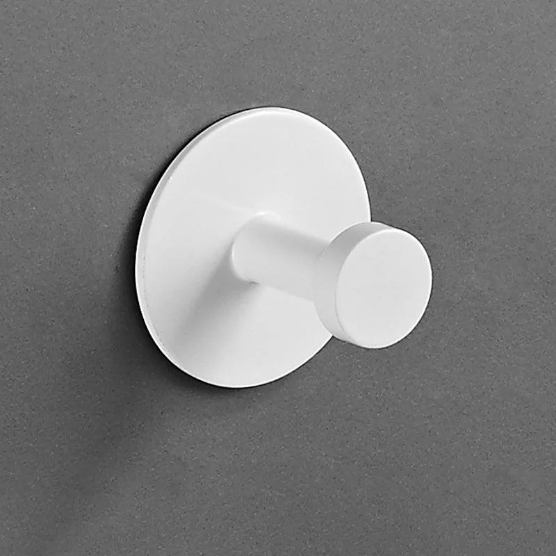 Modern 5-Piece Bathroom Accessory Set, Matte Black/White Robe Hooks -Bathlova