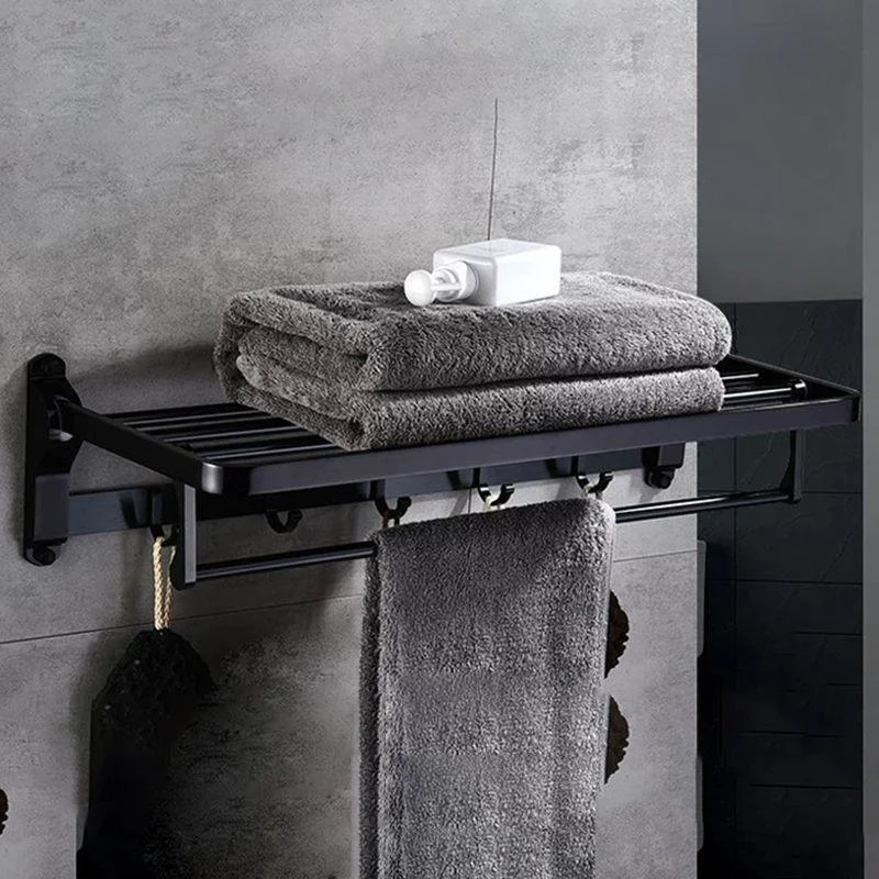 Modern 5/6-Piece Bathroom Accessory Set with Bath Shelf/Robe Hooks/Towel Bar -Bathlova