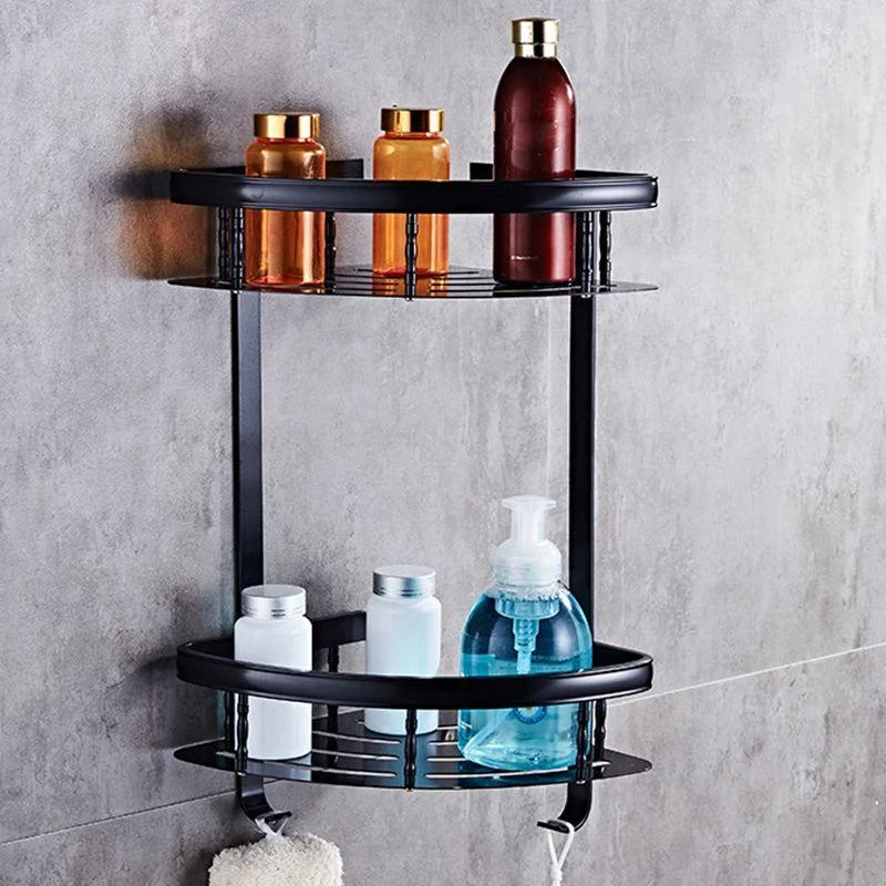 Modern 5/6-Piece Bathroom Accessory Set with Bath Shelf/Robe Hooks/Towel Bar -Bathlova