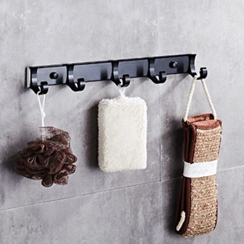 Modern 5/6-Piece Bathroom Accessory Set with Bath Shelf/Robe Hooks/Towel Bar -Bathlova