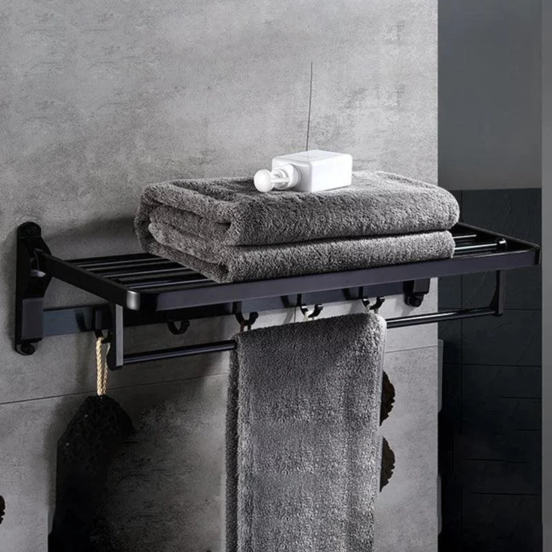 Modern 5/6-Piece Bathroom Accessory Set with Bath Shelf/Robe Hooks/Towel Bar -Bathlova