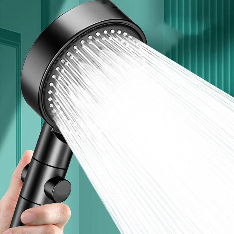 Modern 6 Setting Shower Head Adjustable Spray Pattern Matte Black Round Shower Head -Bathlova