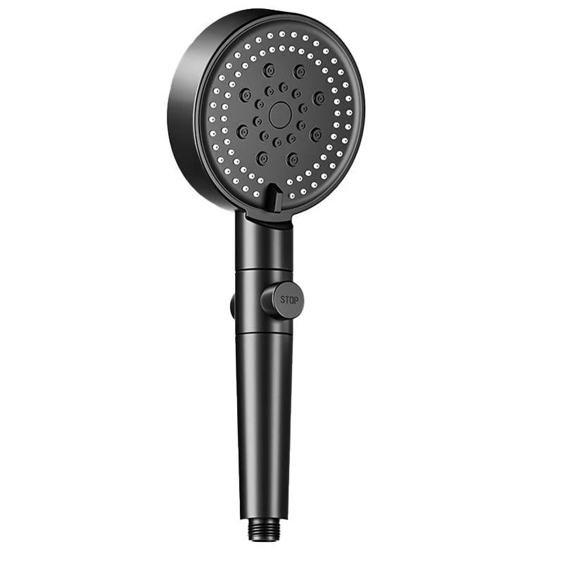 Modern 6 Setting Shower Head Adjustable Spray Pattern Matte Black Round Shower Head -Bathlova