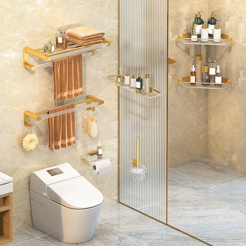 Modern 7-Piece Bathroom Accessory Set Metal Bathroom Set in Gold -Bathlova