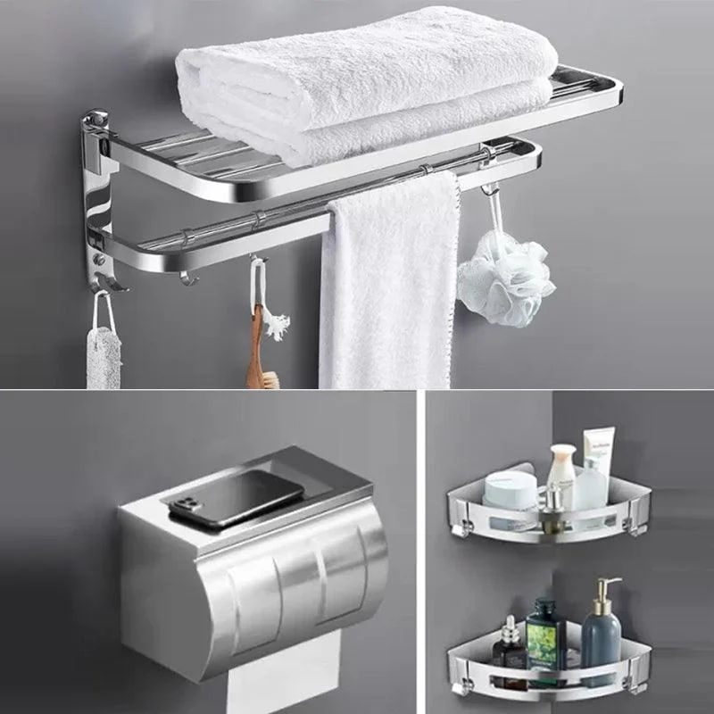 Modern 7 Piece Bathroom Accessory Set Polished Chrome Bathroom Hardware -Bathlova