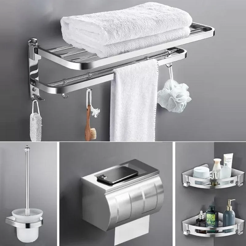 Modern 7 Piece Bathroom Accessory Set Polished Chrome Bathroom Hardware -Bathlova