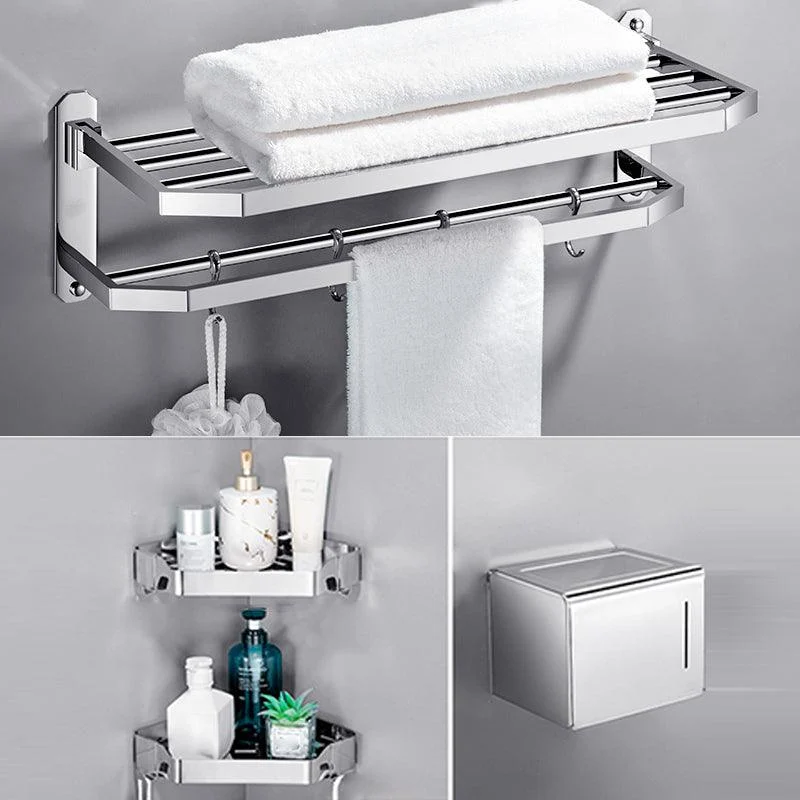 Modern 7 Piece Bathroom Accessory Set Polished Chrome Bathroom Hardware -Bathlova