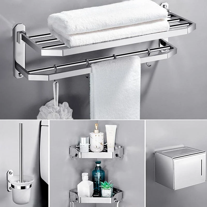 Modern 7 Piece Bathroom Accessory Set Polished Chrome Bathroom Hardware -Bathlova