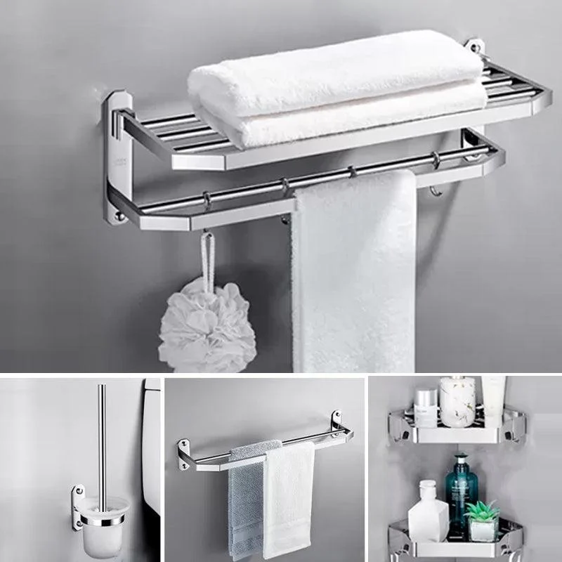 Modern 7 Piece Bathroom Accessory Set Polished Chrome Bathroom Hardware -Bathlova