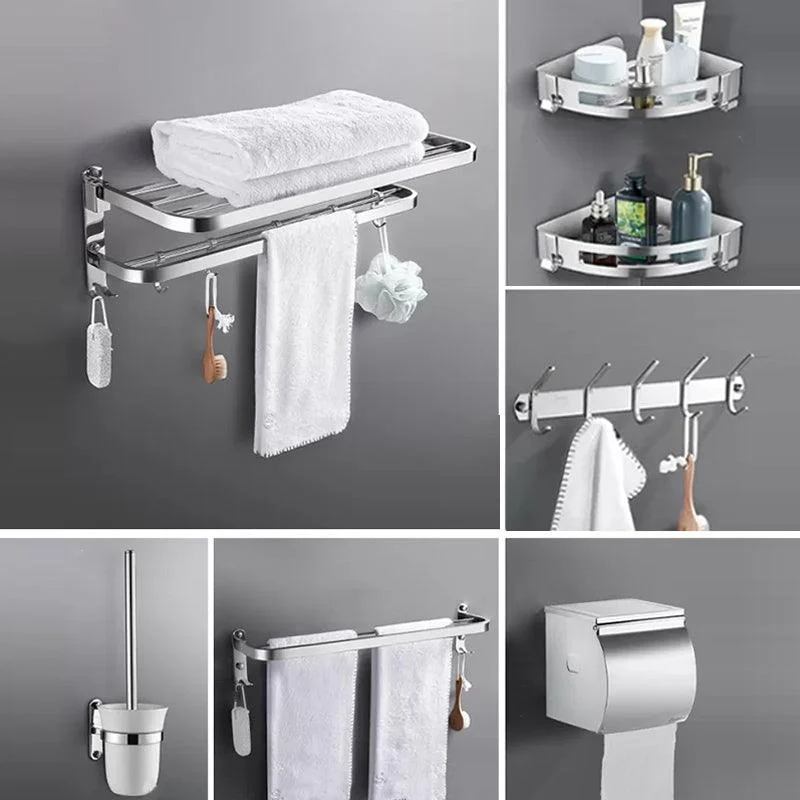 Modern 7 Piece Bathroom Accessory Set Polished Chrome Bathroom Hardware -Bathlova