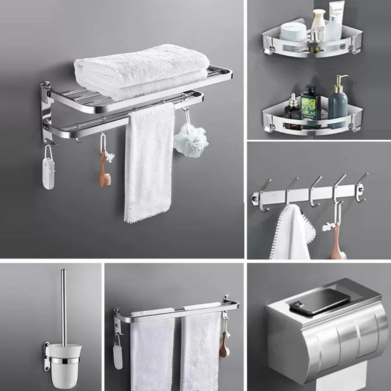 Modern 7 Piece Bathroom Accessory Set Polished Chrome Bathroom Hardware -Bathlova