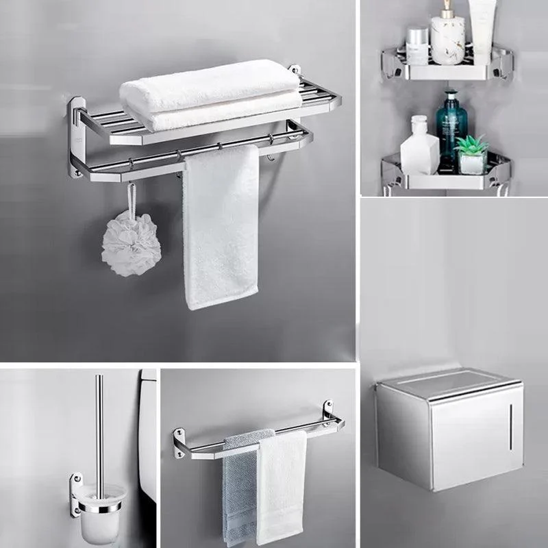 Modern 7 Piece Bathroom Accessory Set Polished Chrome Bathroom Hardware -Bathlova