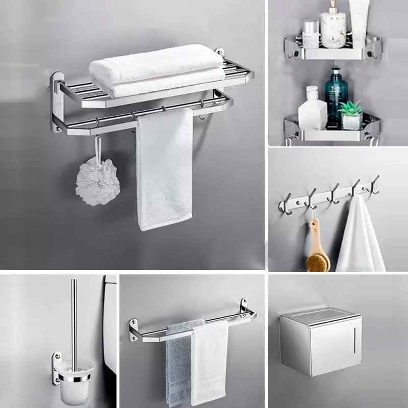 Modern 7 Piece Bathroom Accessory Set Polished Chrome Bathroom Hardware -Bathlova