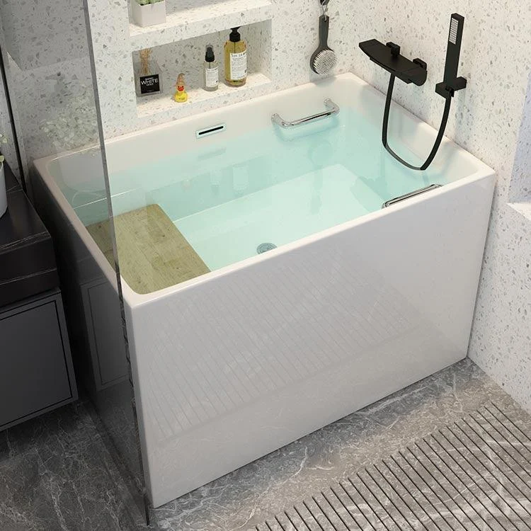 Modern Acrylic Alcove Bathtub 23.6" H Rectangular Bath Tub for Home -Bathlova