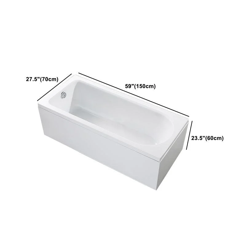 Modern Acrylic Home Bathtub Freestanding Rectangular Tub in White -Bathlova