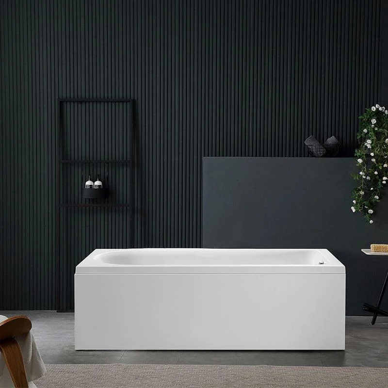 Modern Acrylic Home Bathtub Freestanding Rectangular Tub in White -Bathlova