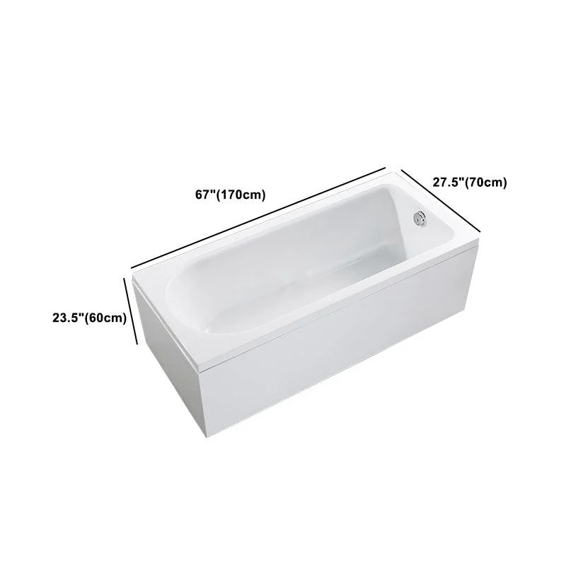 Modern Acrylic Home Bathtub Freestanding Rectangular Tub in White -Bathlova