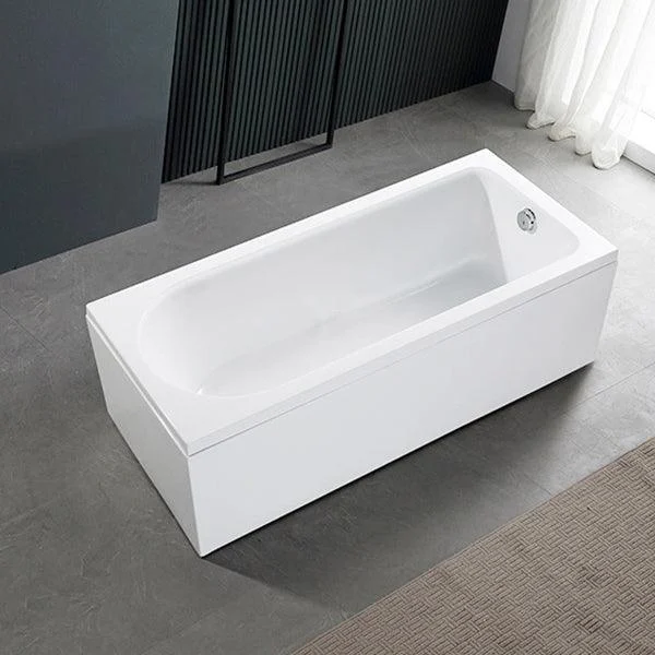 Modern Acrylic Home Bathtub Freestanding Rectangular Tub in White -Bathlova