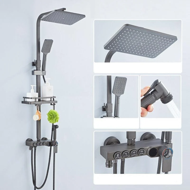 Modern Adjustable Shower Stainless Steel Shower Head Shower Tap on Wall -Bathlova