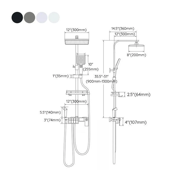 Modern Adjustable Spray Pattern Water Flow Shower Tap Shower Hose Shower System on Wall -Bathlova