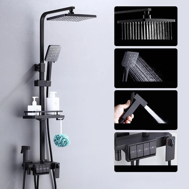 Modern Adjustable Spray Pattern Water Flow Shower Tap Shower Hose Shower System on Wall -Bathlova