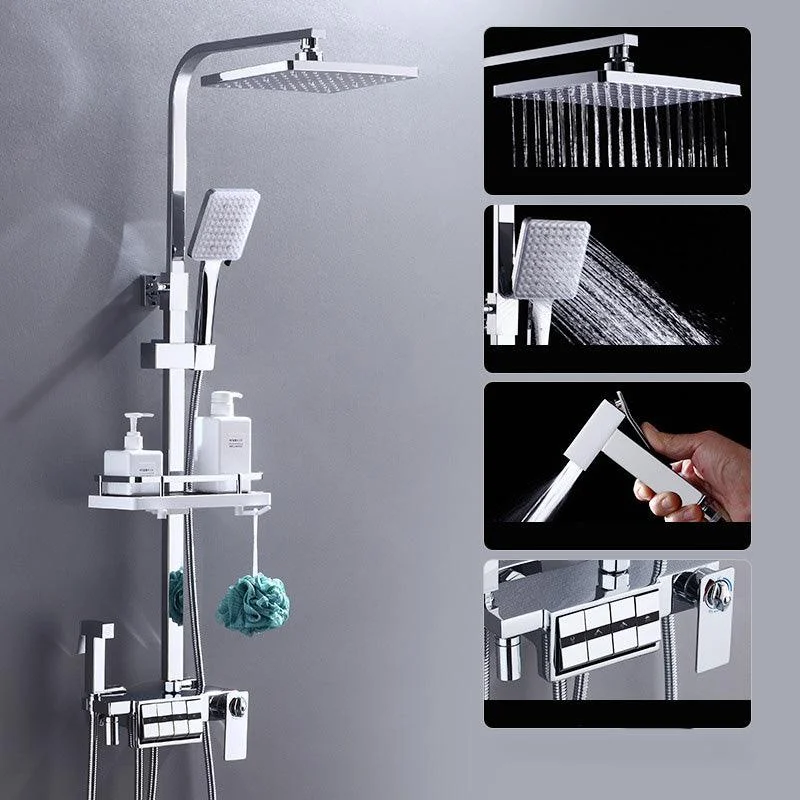 Modern Adjustable Spray Pattern Water Flow Shower Tap Shower Hose Shower System on Wall -Bathlova