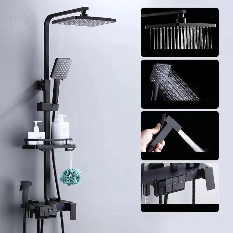 Modern Adjustable Spray Pattern Water Flow Shower Tap Shower Hose Shower System on Wall -Bathlova