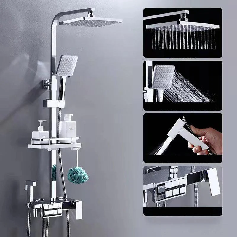 Modern Adjustable Spray Pattern Water Flow Shower Tap Shower Hose Shower System on Wall -Bathlova