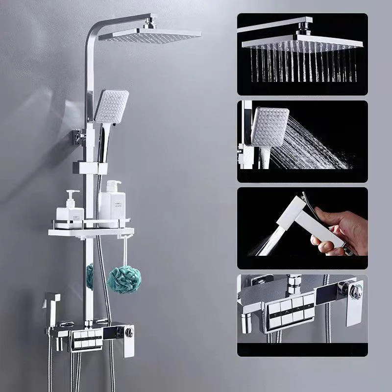 Modern Adjustable Spray Pattern Water Flow Shower Tap Shower Hose Shower System on Wall -Bathlova