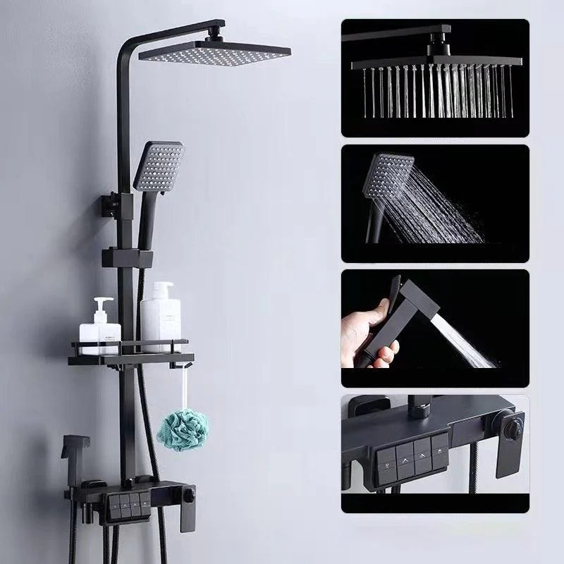 Modern Adjustable Spray Pattern Water Flow Shower Tap Shower Hose Shower System on Wall -Bathlova