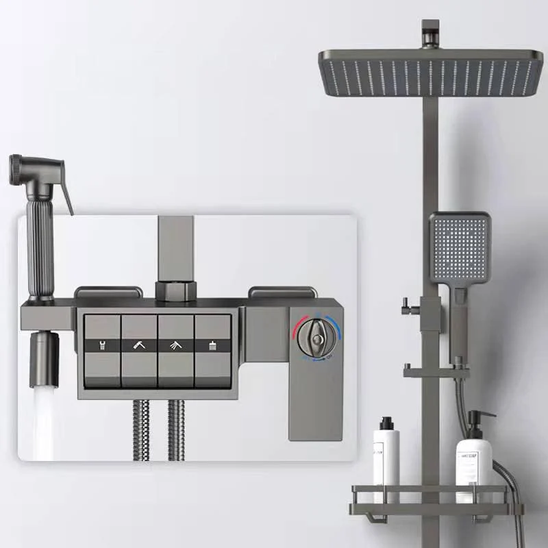 Modern Adjustable Spray Pattern Water Flow Shower Tap Shower Hose Shower System on Wall -Bathlova