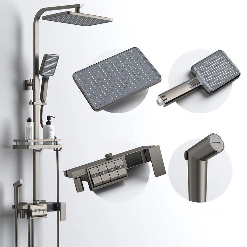 Modern Adjustable Spray Pattern Water Flow Shower Tap Shower Hose Shower System on Wall -Bathlova