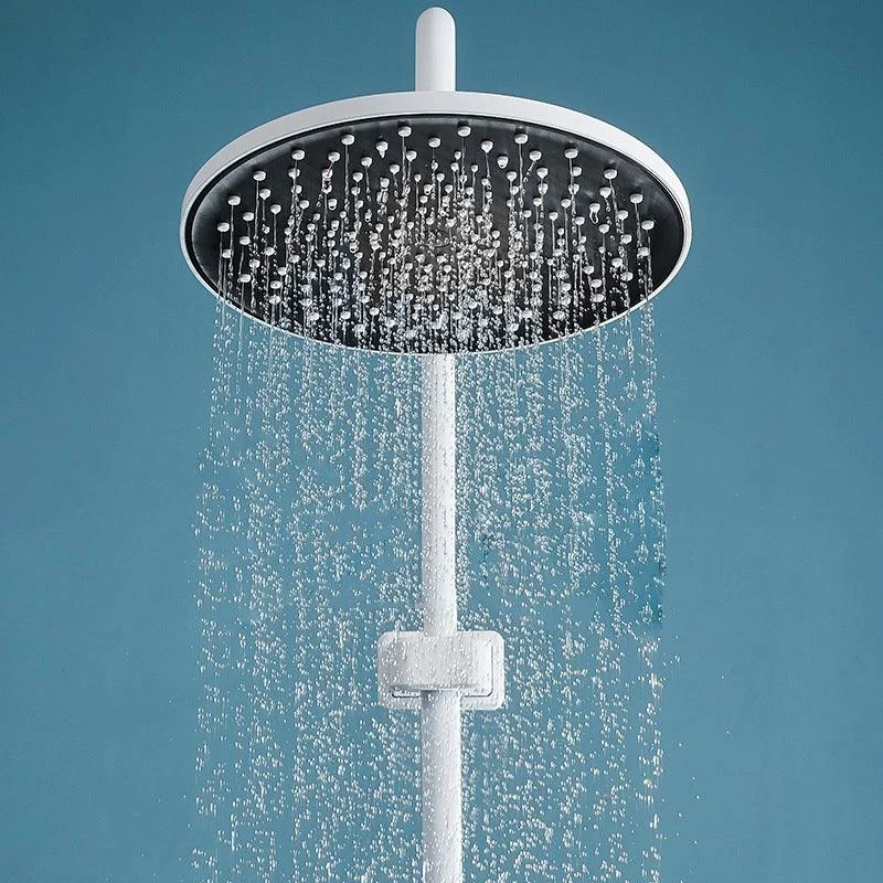 Modern Adjustable Water Flow Shower Tap Hose Shower System on Wall in White -Bathlova