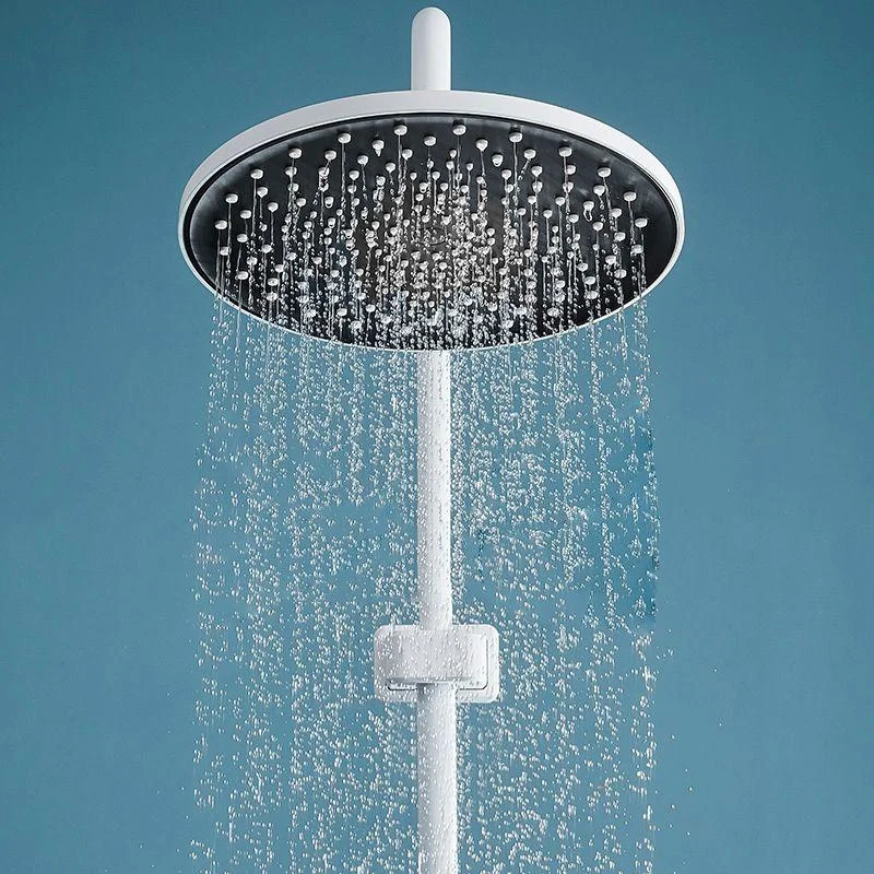 Modern Adjustable Water Flow Shower Tap Hose Shower System on Wall in White -Bathlova