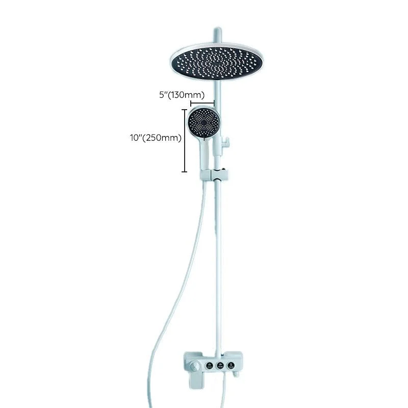 Modern Adjustable Water Flow Shower Tap Hose Shower System on Wall in White -Bathlova