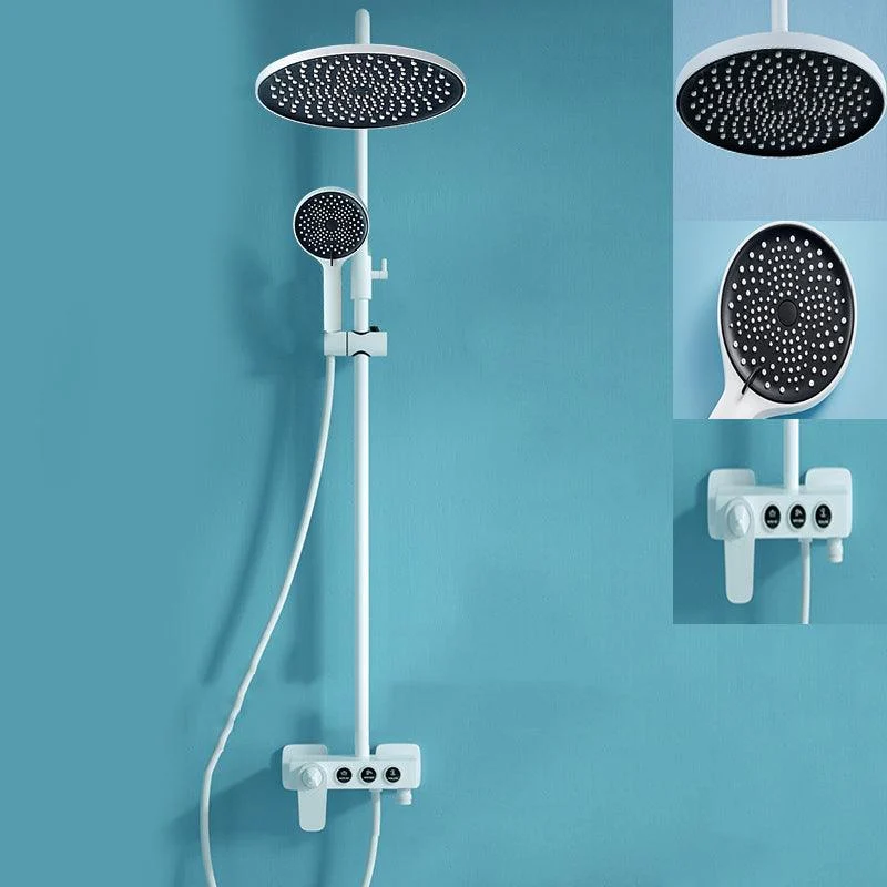 Modern Adjustable Water Flow Shower Tap Hose Shower System on Wall in White -Bathlova