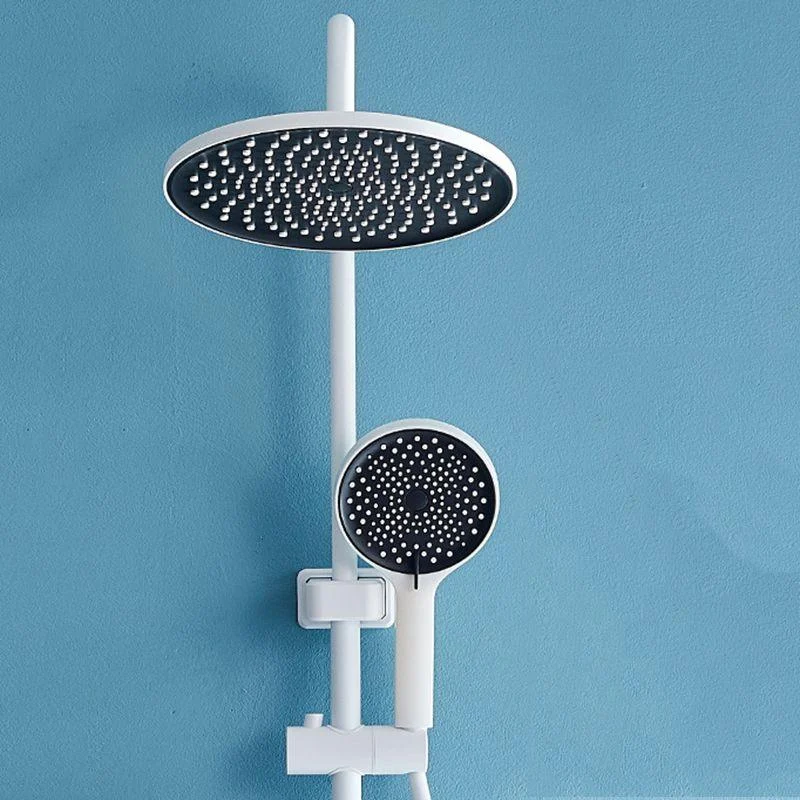 Modern Adjustable Water Flow Shower Tap Hose Shower System on Wall in White -Bathlova