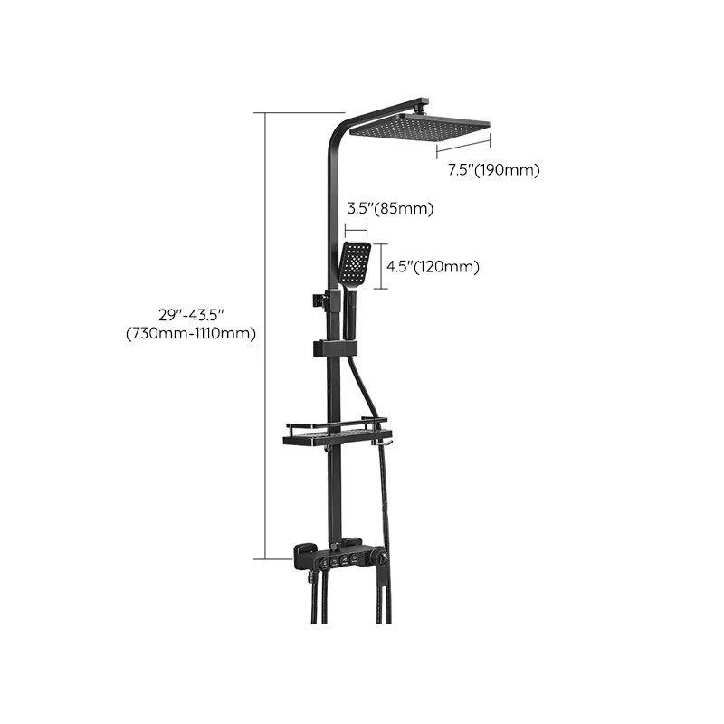 Modern Adjustable Water Flow Shower Tap Shower Arm Hose Shower System on Wall -Bathlova