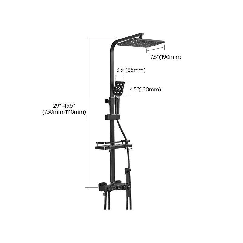 Modern Adjustable Water Flow Shower Tap Shower Arm Hose Shower System on Wall -Bathlova