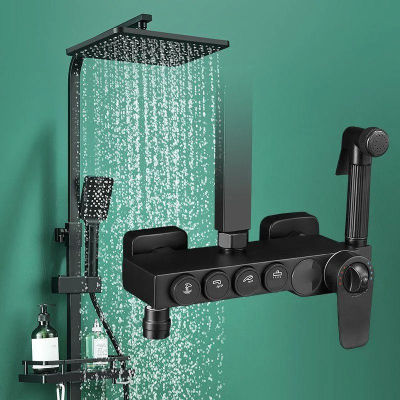 Modern Adjustable Water Flow Shower Tap Shower Arm Hose Shower System on Wall -Bathlova