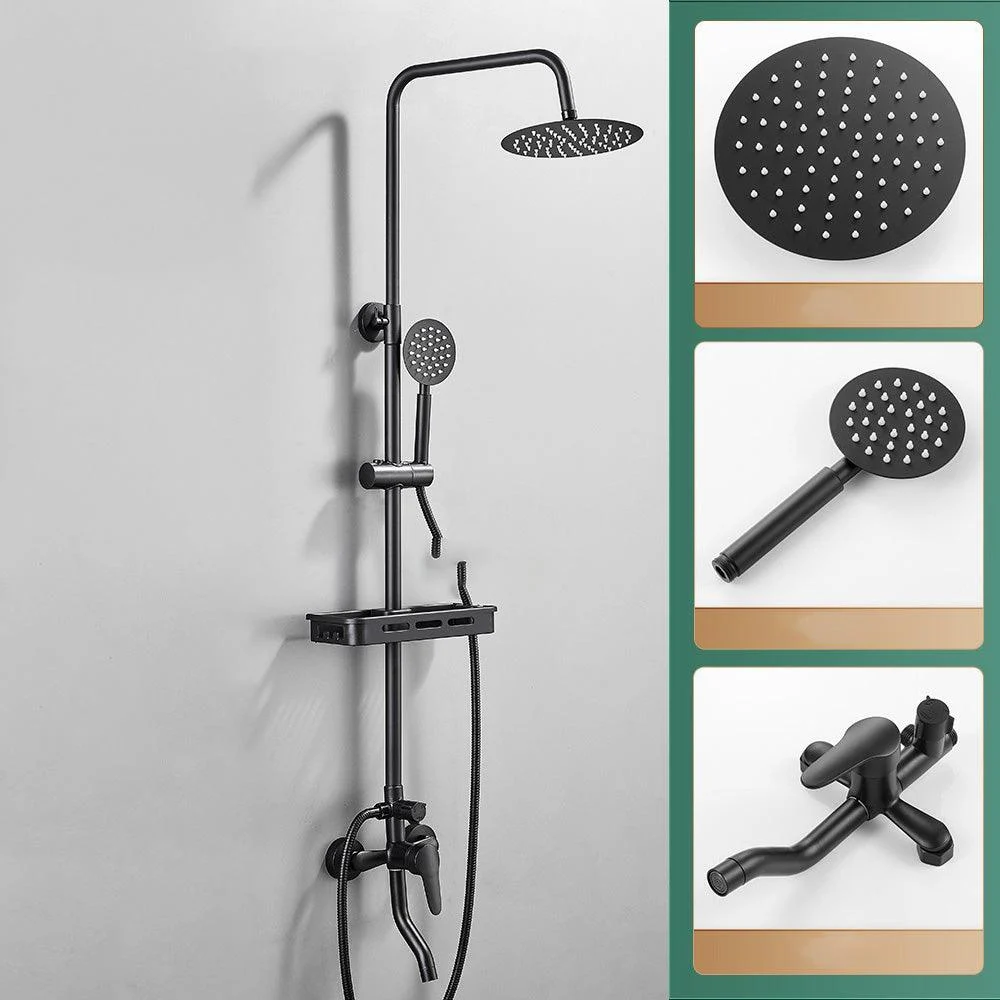 Modern Adjustable Water Flow Shower Tap Shower Arm Hose Shower System on Wall -Bathlova