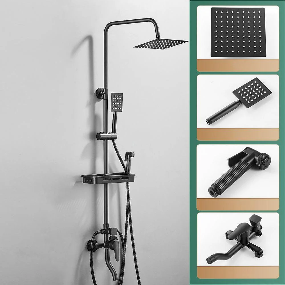 Modern Adjustable Water Flow Shower Tap Shower Arm Hose Shower System on Wall -Bathlova