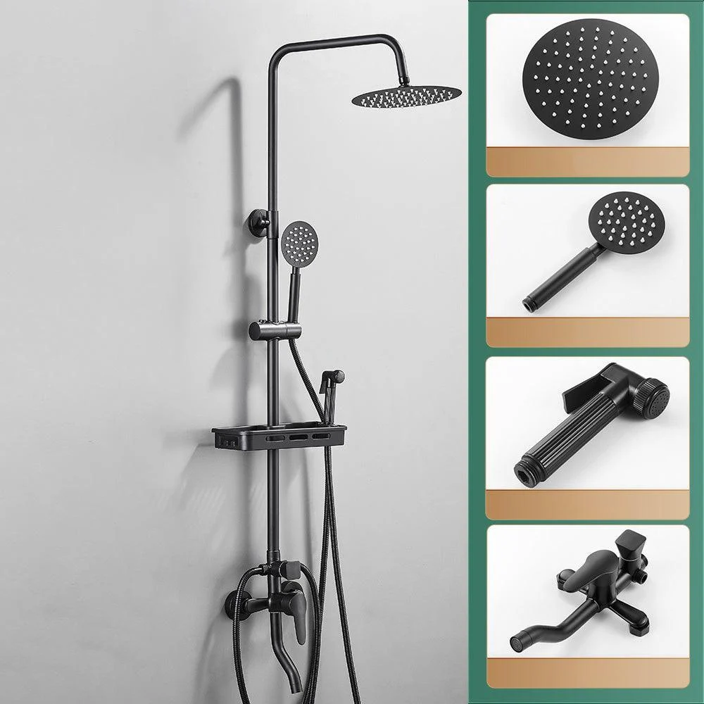 Modern Adjustable Water Flow Shower Tap Shower Arm Hose Shower System on Wall -Bathlova