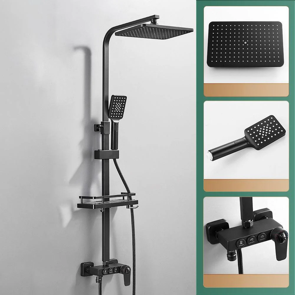 Modern Adjustable Water Flow Shower Tap Shower Arm Hose Shower System on Wall -Bathlova